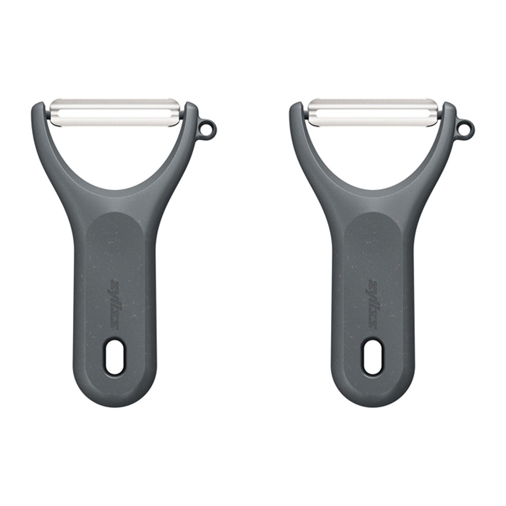 Zyliss S/S Swivel Y Fruit/Vegetable Peeler w/Cover Kitchen Utensil 14cm Grey (2 Pack)