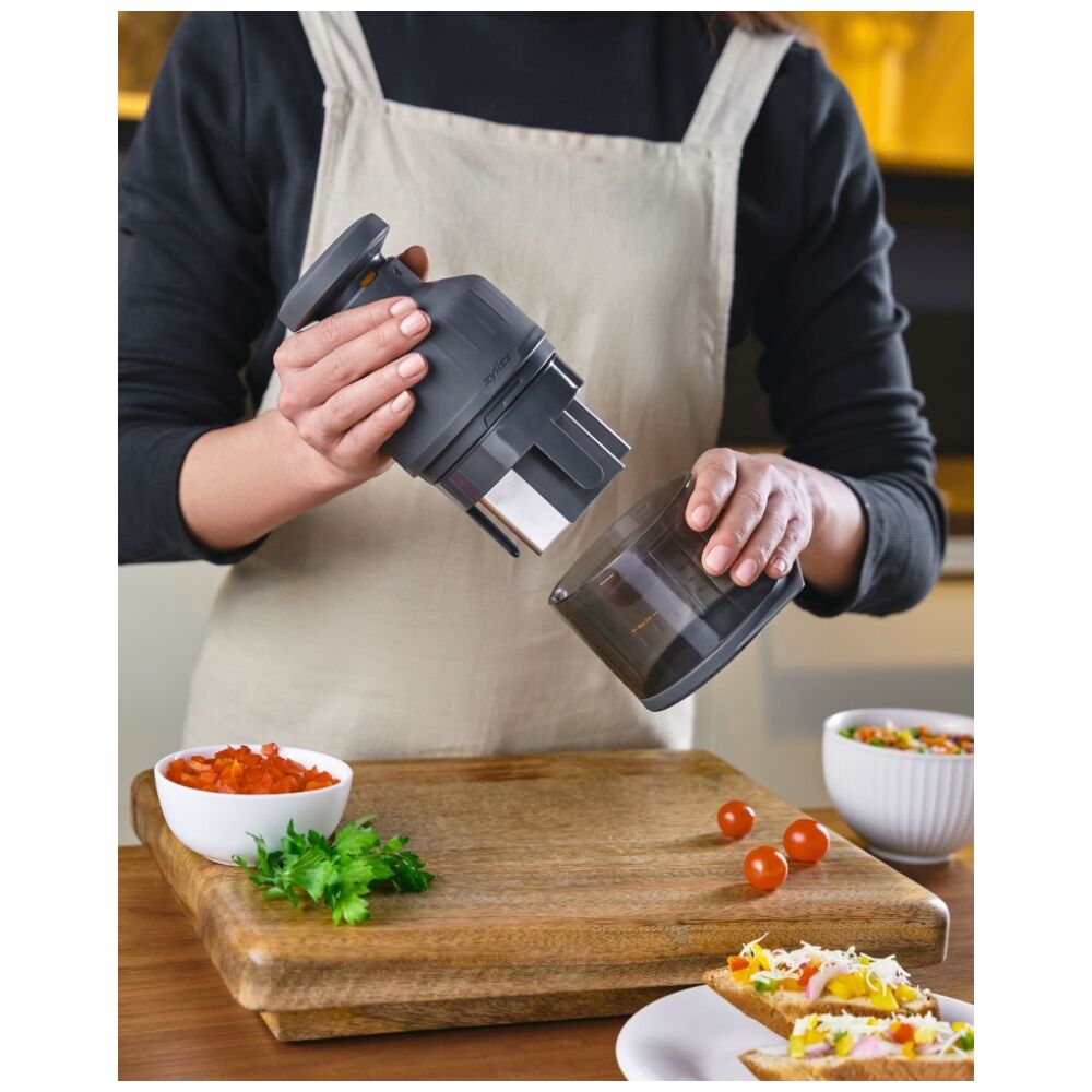 Zyliss Dark Grey Zick-Zick 3 Manual Food Chopper/Processor Kitchen Gadget/Tool