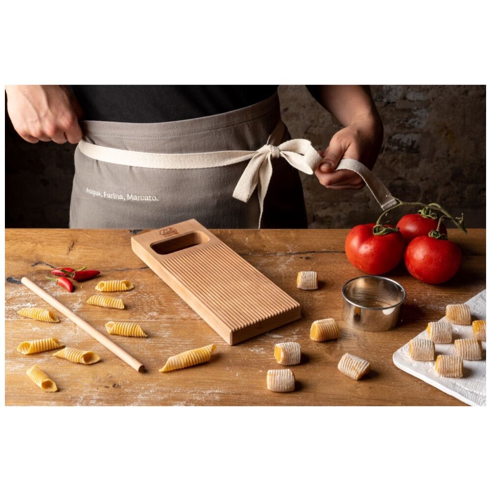 Marcato Wooden Gnocchi Rolling Board w/Garganelli Stick Pasta Making Accessory — image 5