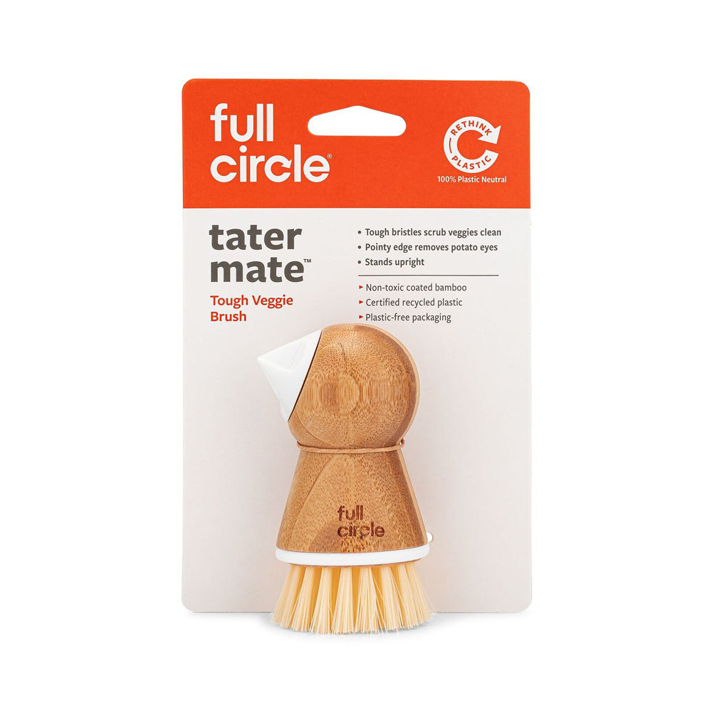 Full Circle Plastic Eye Removing Potato Scrubber Kitchen Cleaning Brush White — image 3