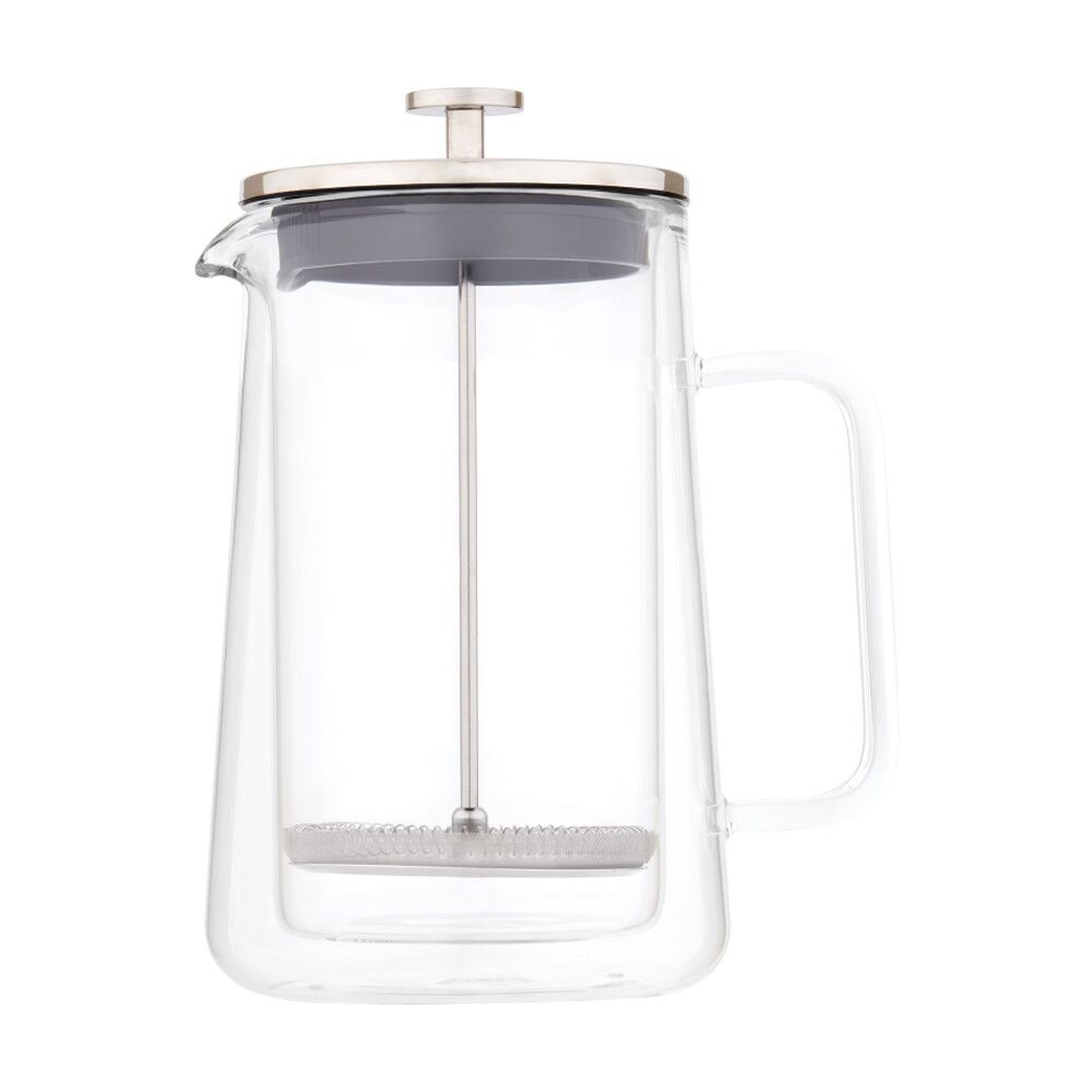 Euroline 1000ml Double Wall Glass Coffee & Tea Plunger French Press Maker