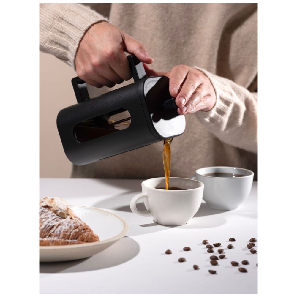 Euroline 1000ml Black Coffee & Tea Maker Plunger French Press Square Shaped — image 4
