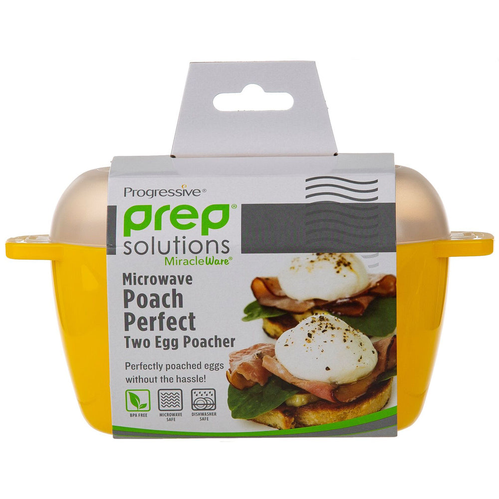 Progressive Prep Solutions Microwave Poach Perfect 2-Egg Cooker/Steamer Yellow — image 4