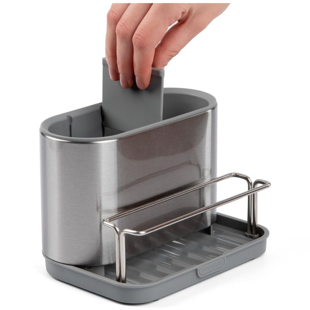 Progressive Stainless Steel Adjustable Sink Caddy Kitchen Organiser Non-Slip — image 3