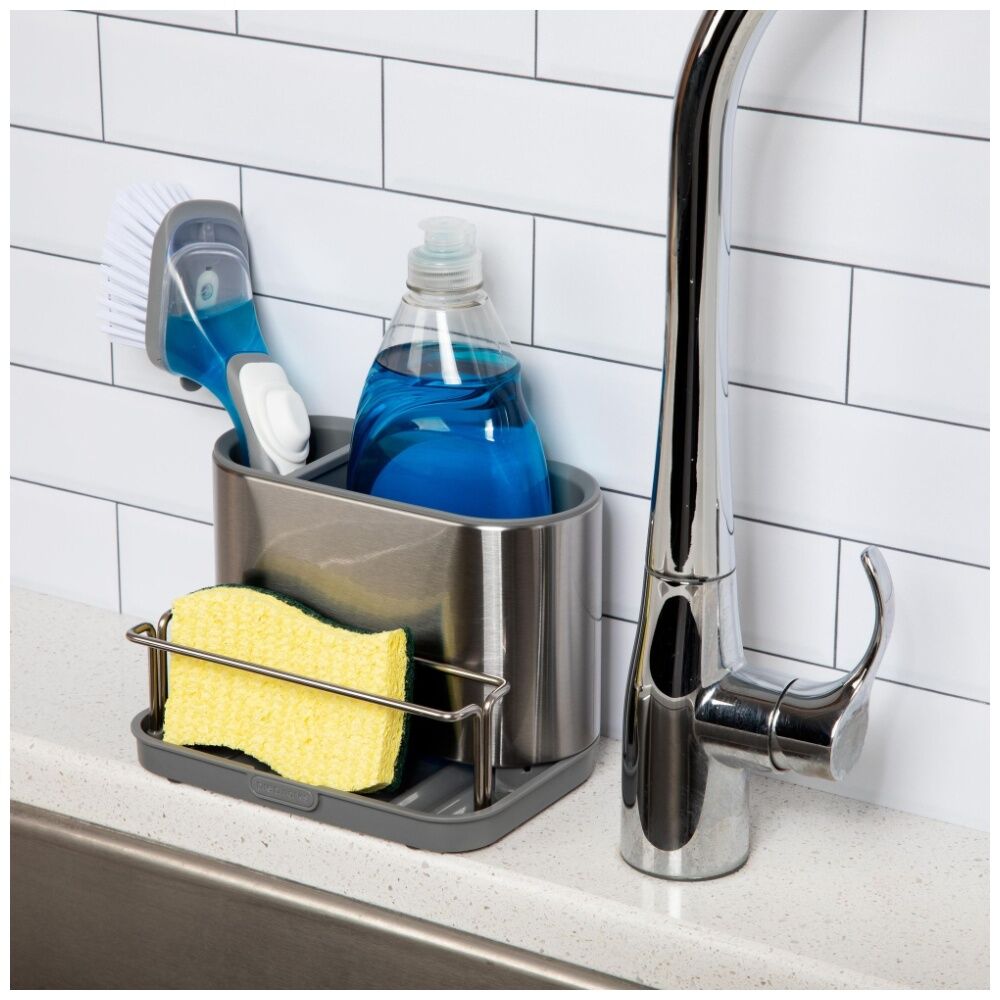 Progressive Stainless Steel Adjustable Sink Caddy Kitchen Organiser Non-Slip — image 5