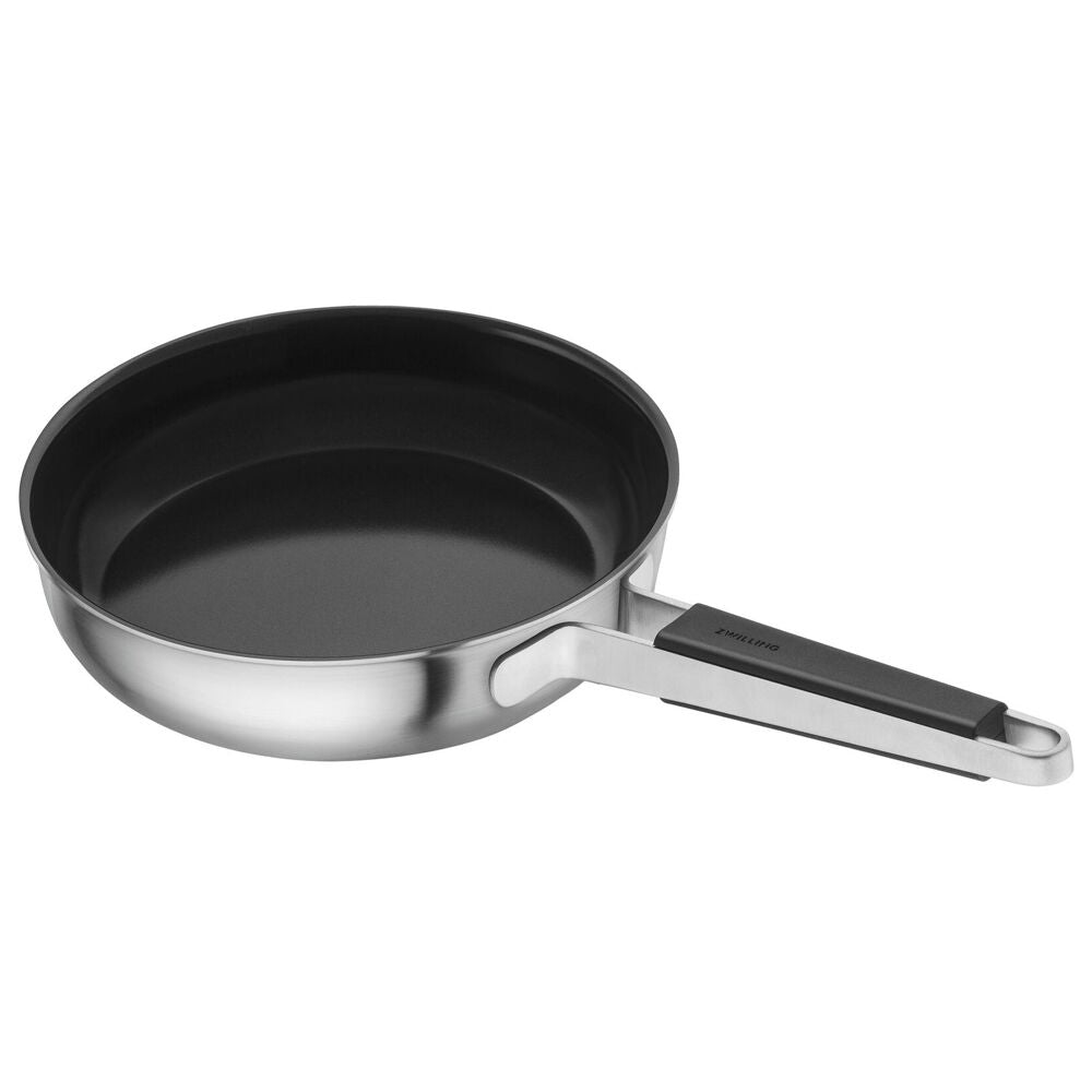 Wahu Zwilling Pure Stainless Steel Frypan Ceramic Non-Stick Coating 24cm Silver