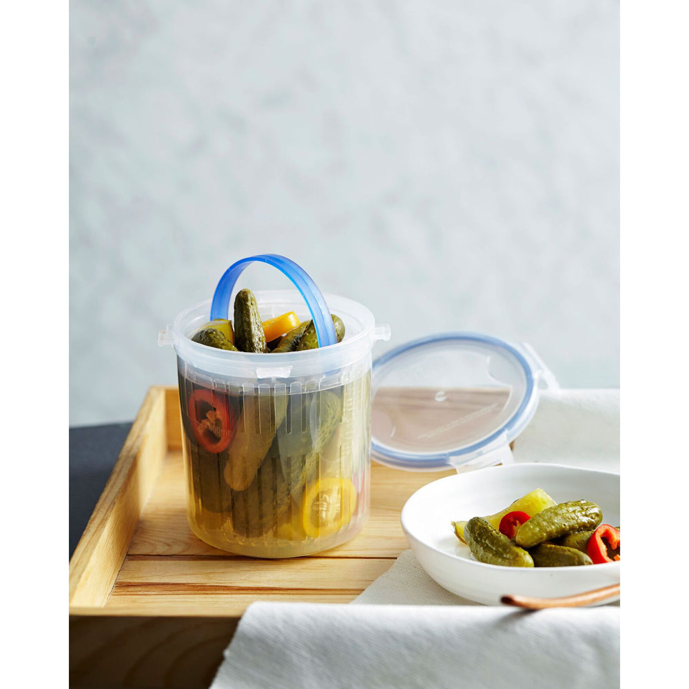 Locknlock 700ml Airtight Classic Round Food Container w/ Draining Basket Clear — image 4