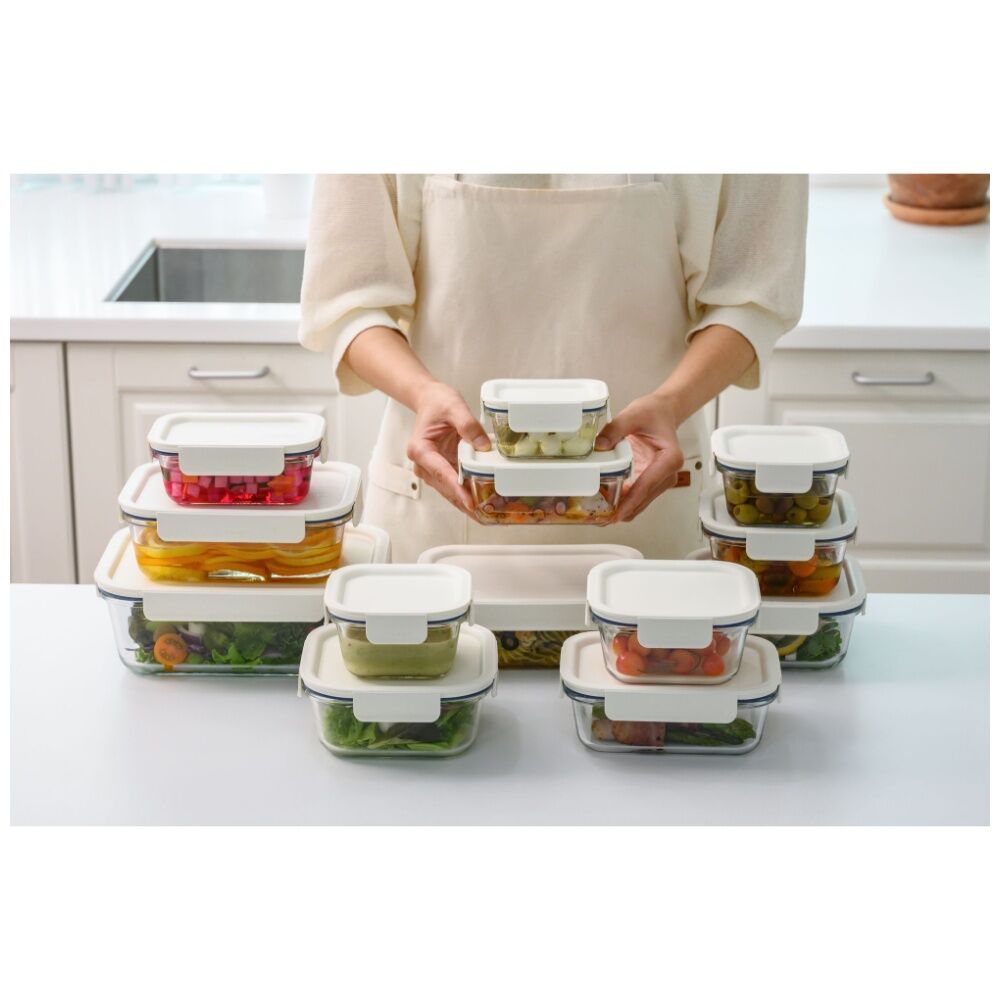 Locknlock 380ml White Lid Clear Glass Food Storage Container Microwave Safe — image 3