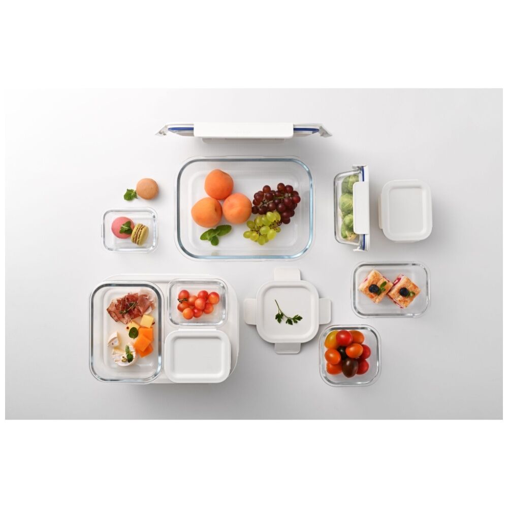 Locknlock 2L White Lid Clear Glass Food Storage Container Microwave Safe — image 5