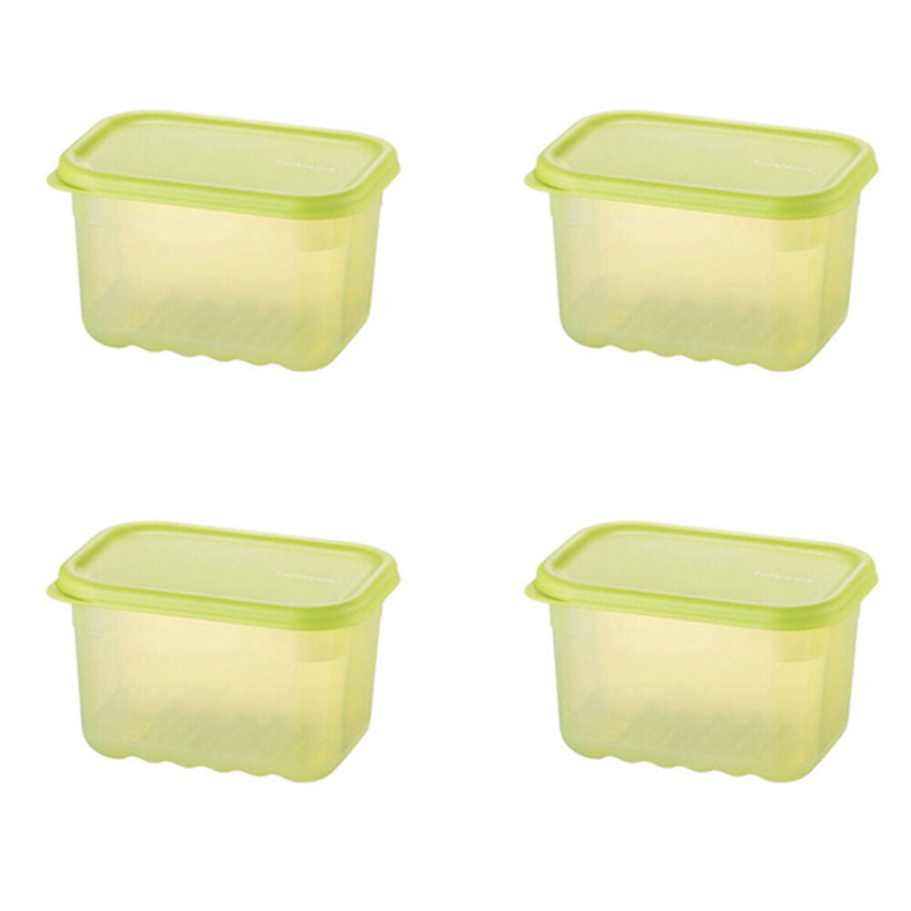 Wahu 2pc LocknLock Fresh Block 640ml Food Storage Container Set 14.6x10.3cm Green (2 Pack)