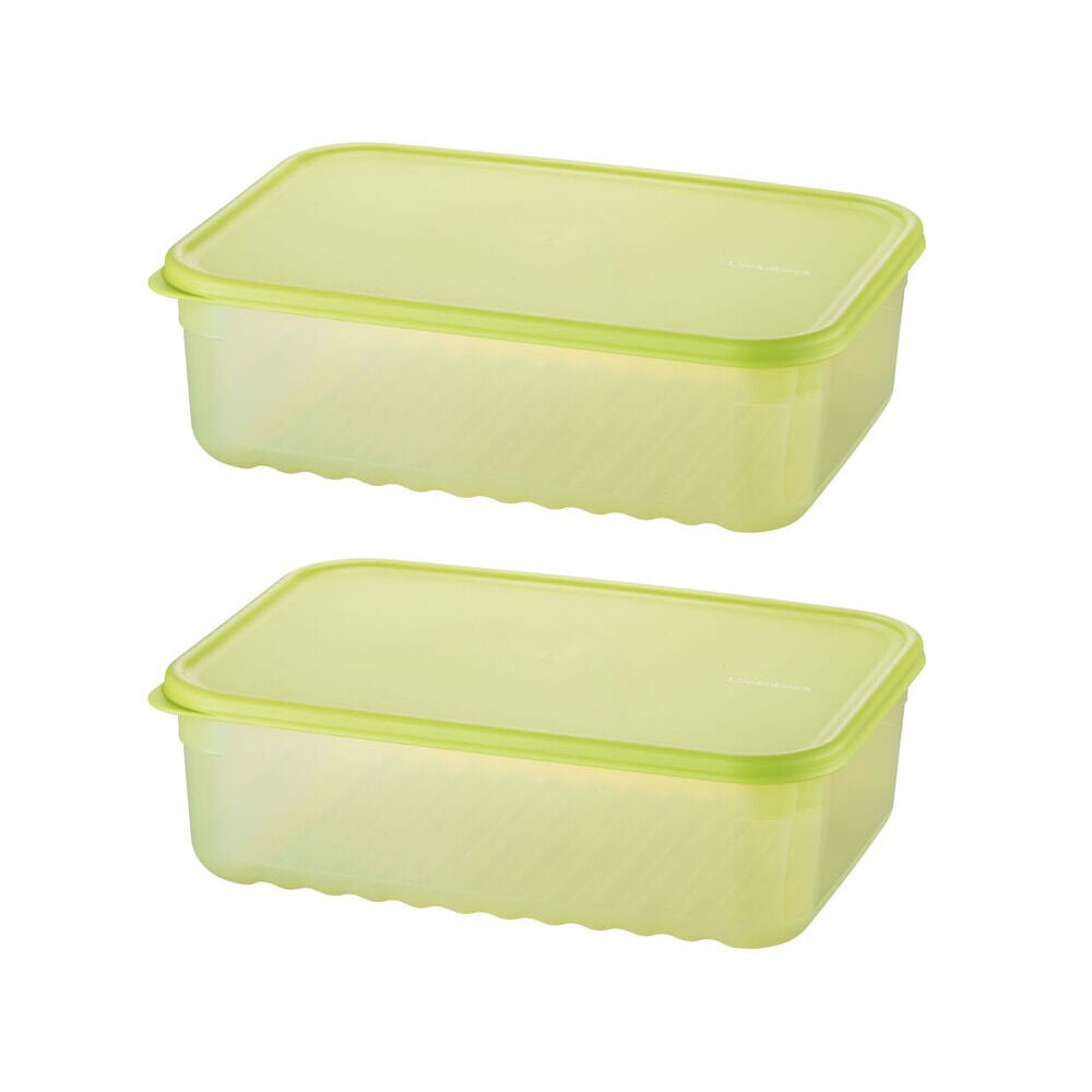 Wahu LocknLock Fresh Block 3.2L Food Storage Container Set 29.2x20.6cm Green (2 Pieces)
