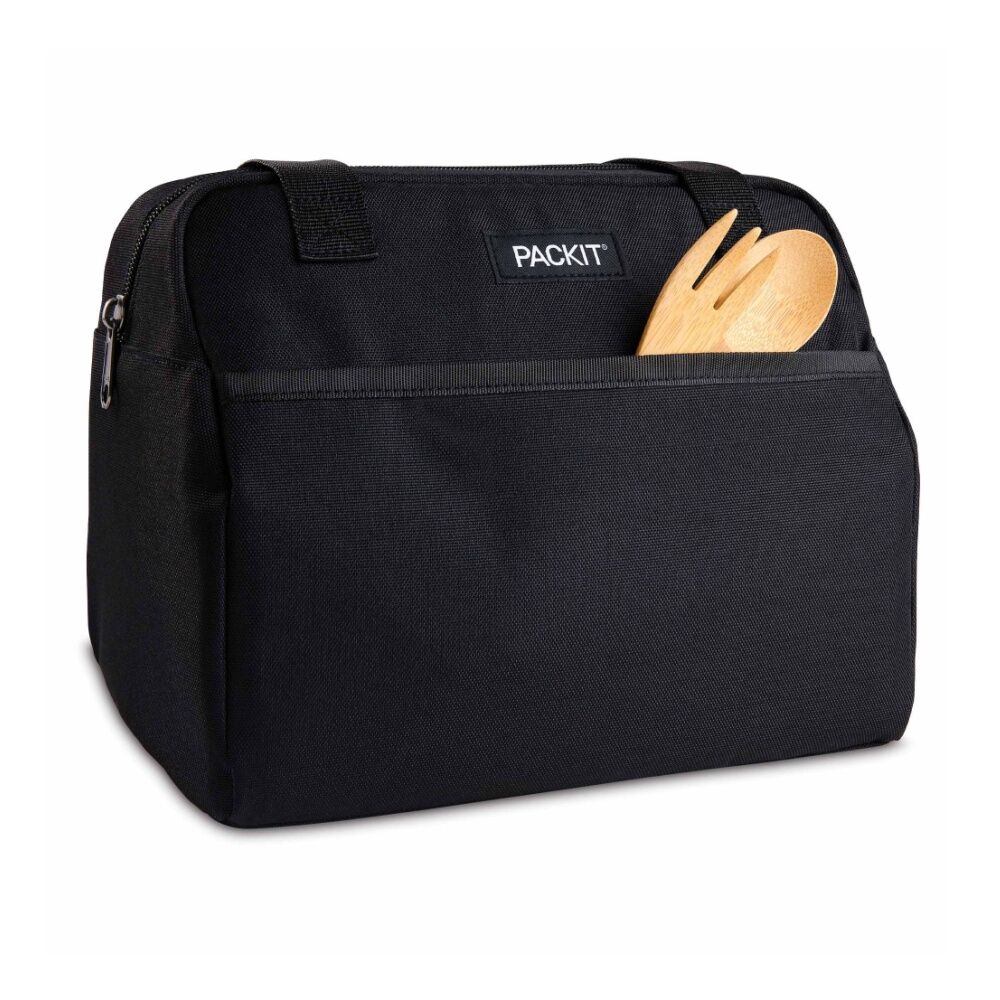 Packit Black Insulated Freezable Gel Lined Hampton Lunch Tote Bag School/Work — image 3