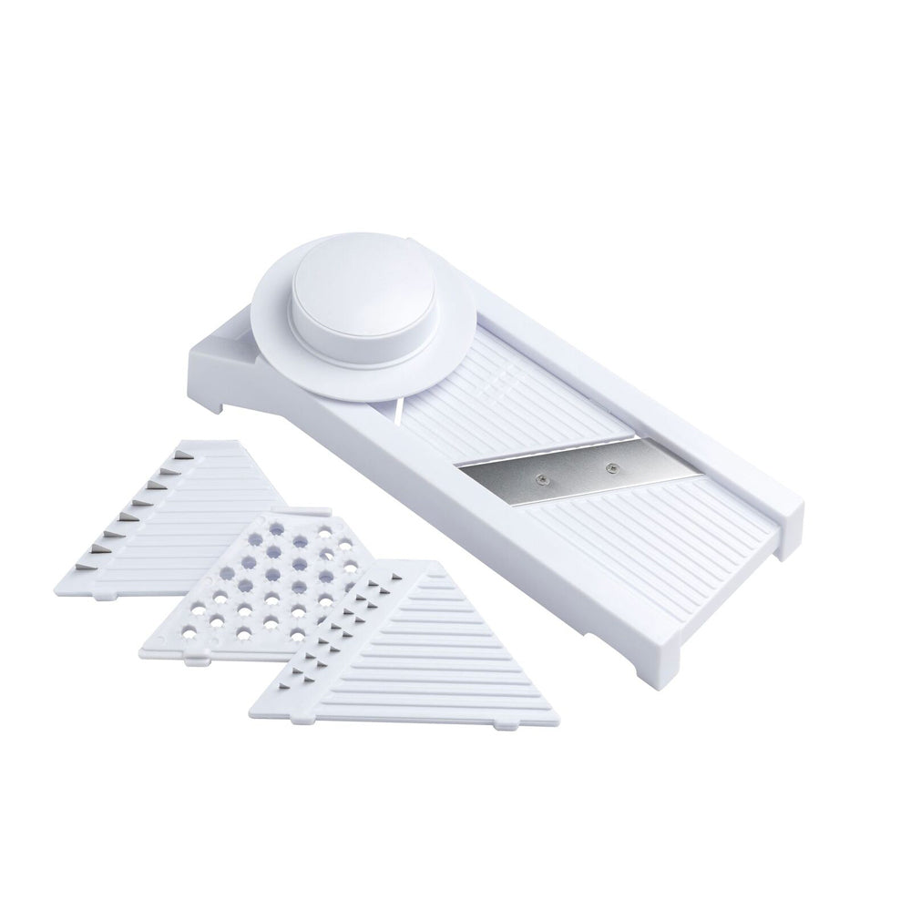 Culinare Mandoline Slicer w/ 4 Blades Fine/Course Fruit/Vegetable Slicer WHT