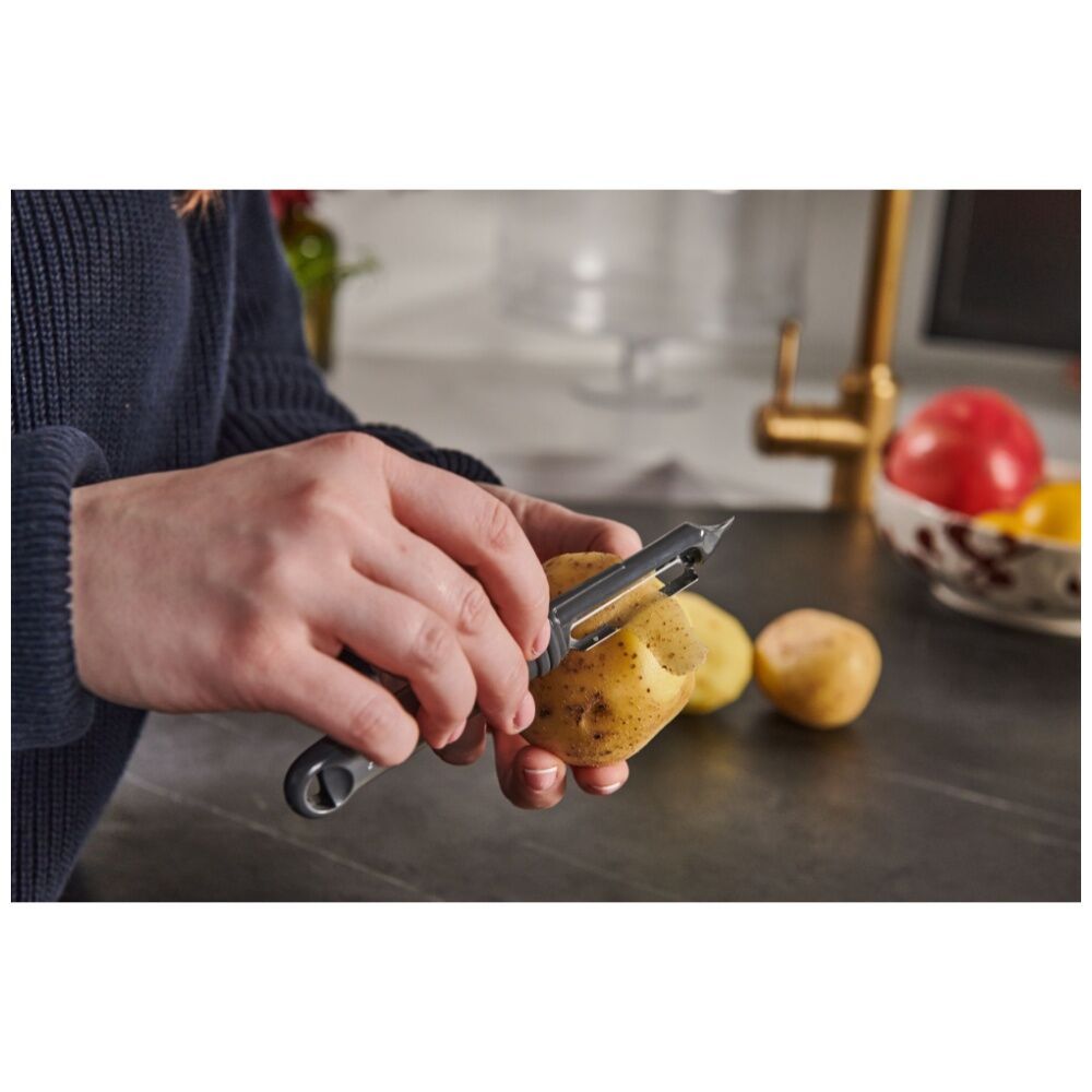 Culinare Dark Grey Swivel Stainless Steel Blade Kitchen Peeler Multipurpose — image 5