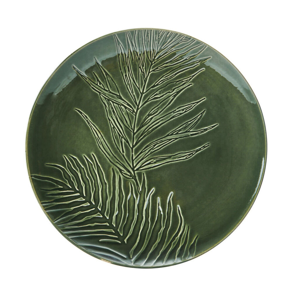 Mikasa Jardin Stoneware Everyday Dining Round Serving Platter, 35.5cm - Green