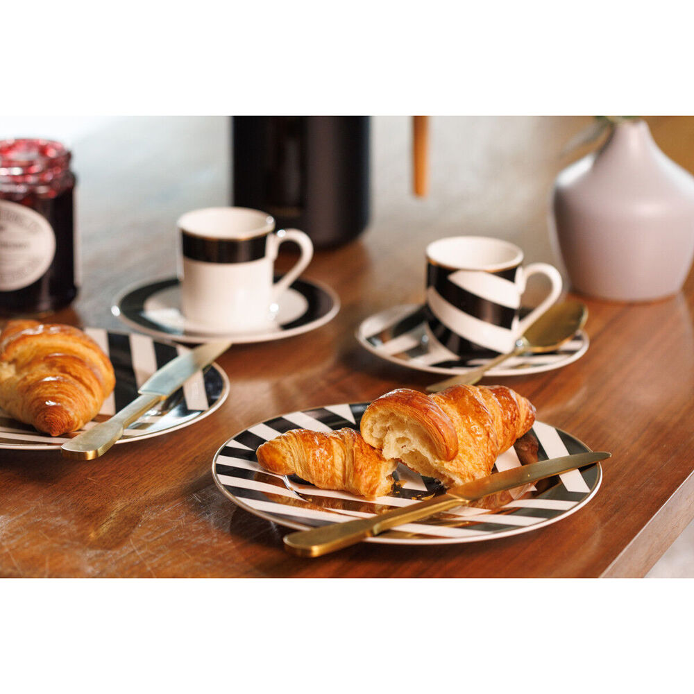 Mikasa Luxe Deco China Espresso Cups and Saucers with Block Stripe Set 100ml (4 Pieces) — image 7