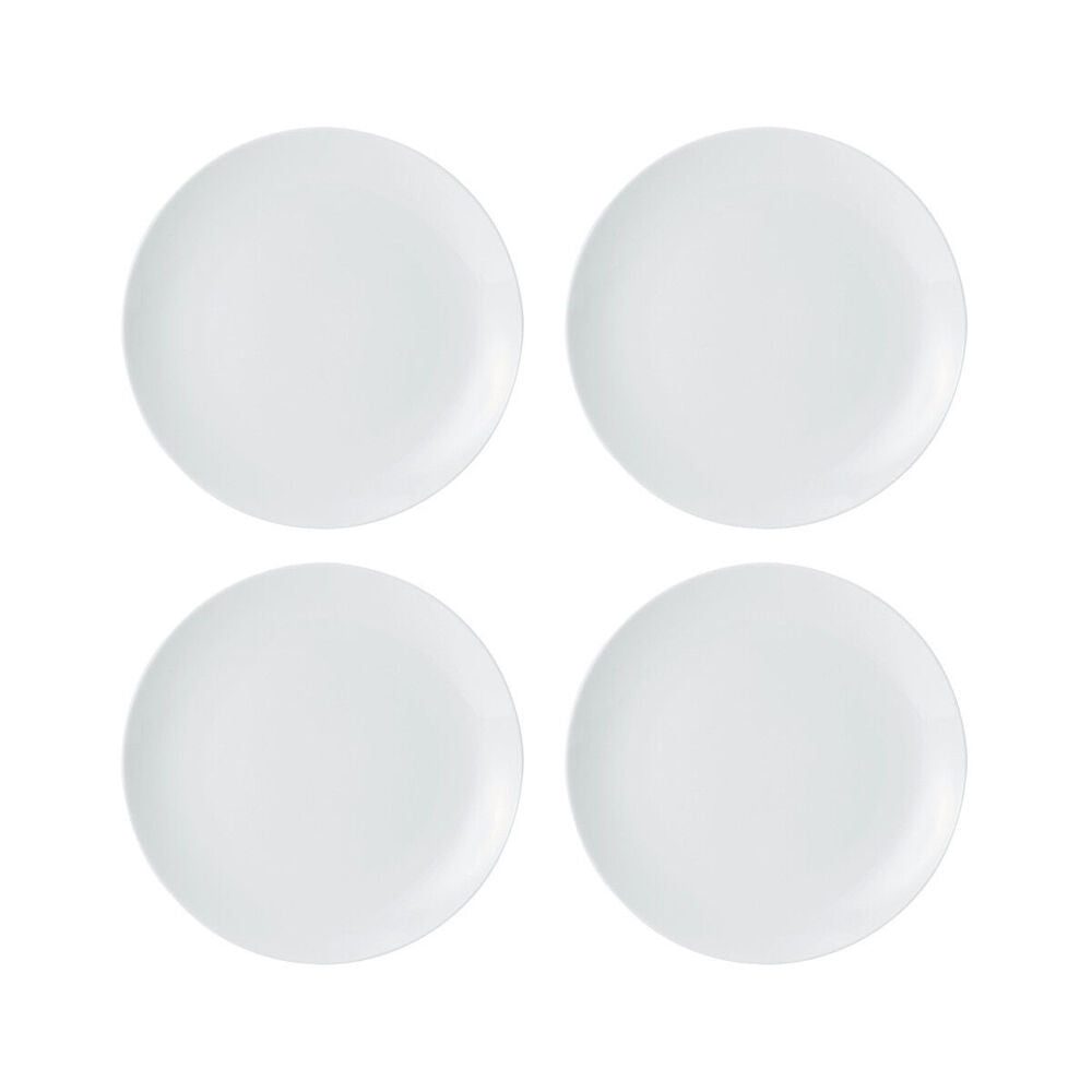 Mikasa Chalk Kitchen Porcelain Side Plate Tableware Dining Set, 21cm, White (4 Pieces)