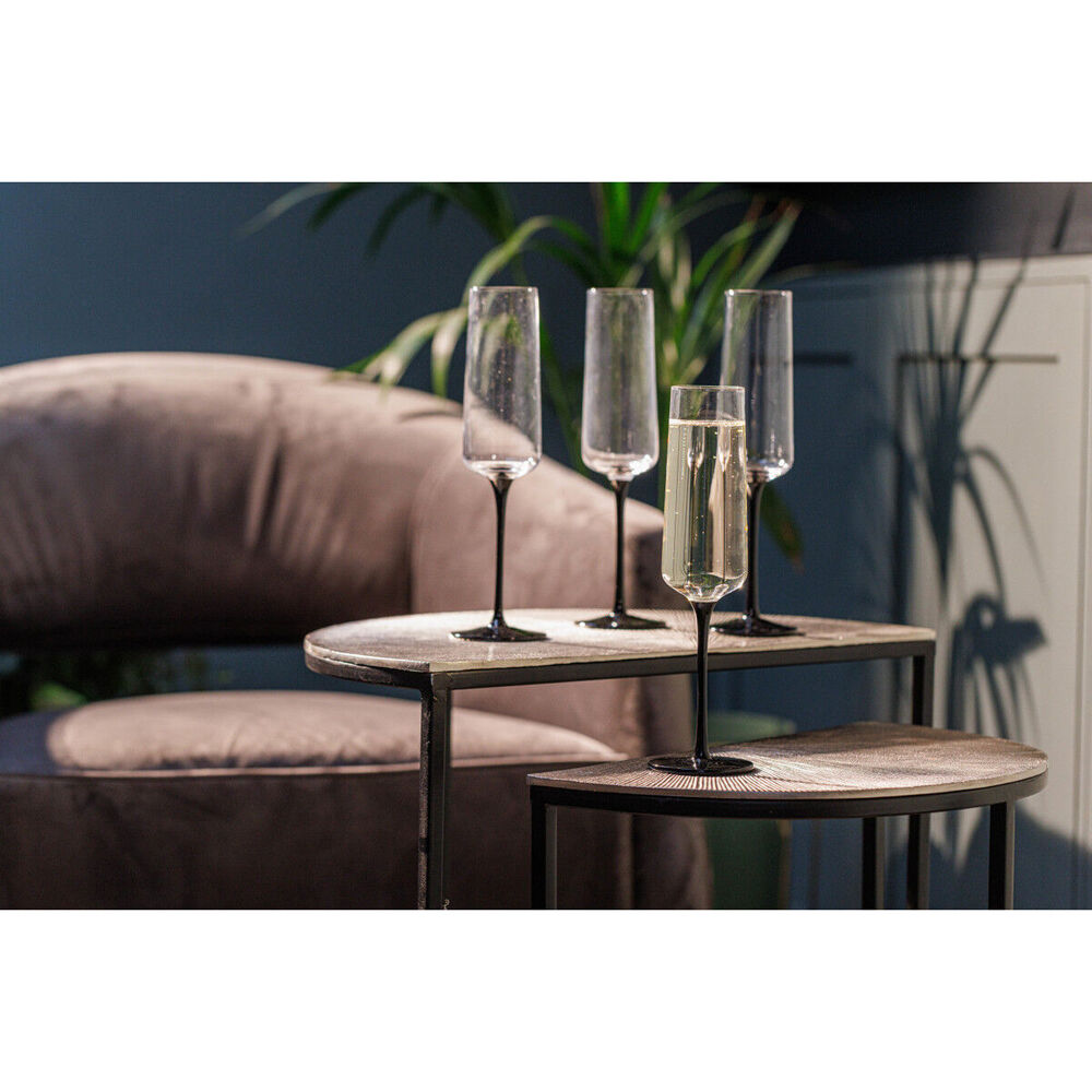 Mikasa Palermo Crystal Champagne Flute Tableware Dining Set, 250ml (4 Pieces)