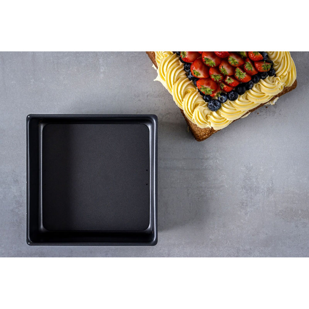 Mastercraft 23cm Heavy Loose Base Deep Non-Stick Square Cake Pan Baking Black — image 5
