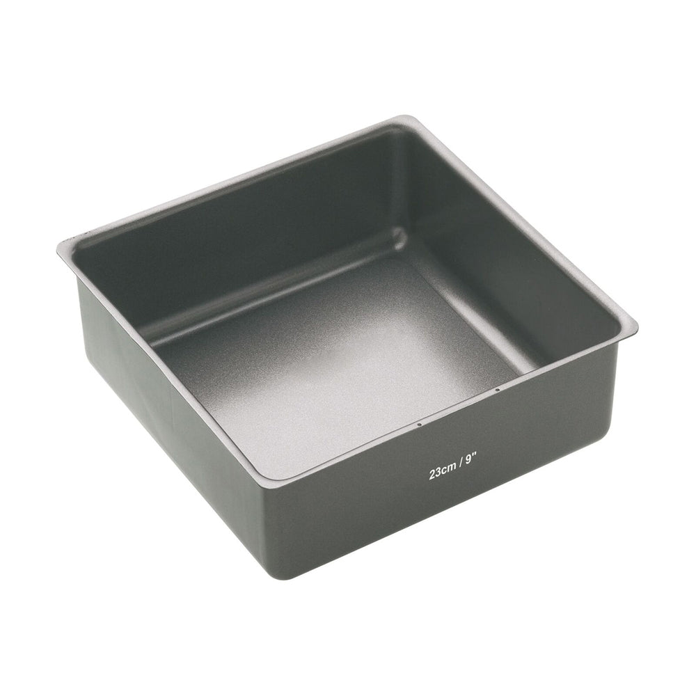 Mastercraft 23cm Heavy Loose Base Deep Non-Stick Square Cake Pan Baking Black