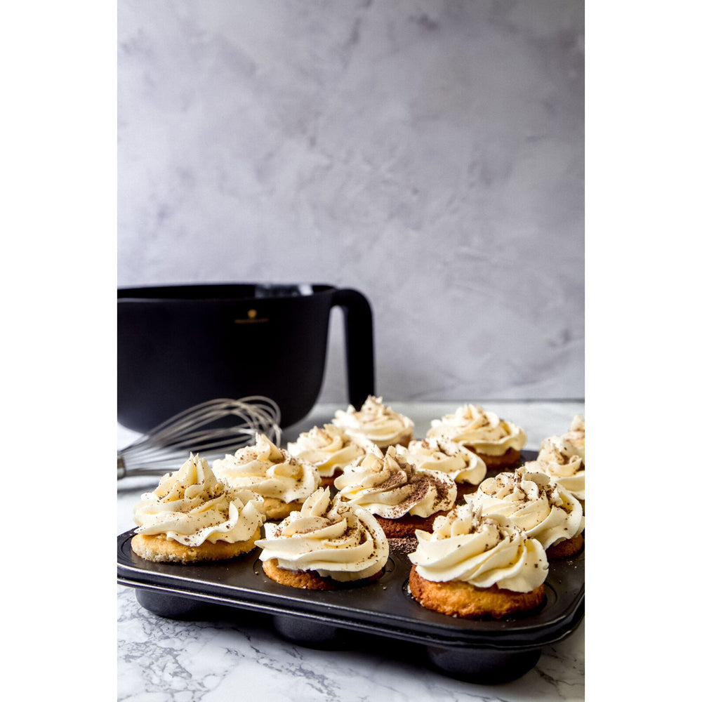Mastercraft 35x27cm Heavy Base 12-Cup Non-Stick Muffin Cupcake Pan - Black (2 Pack) — image 5