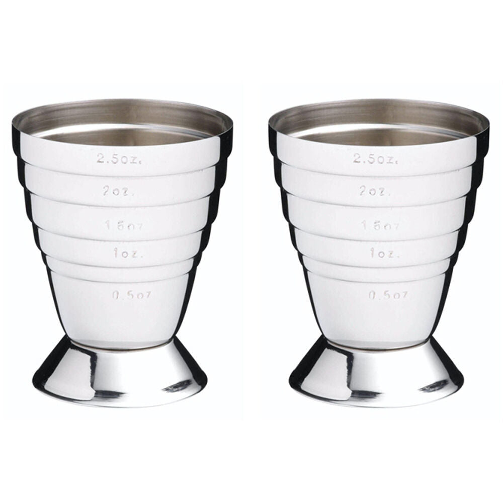 Barcraft 15-75ml Stainless Steel Cocktail Jigger - Silver (2 Pack)