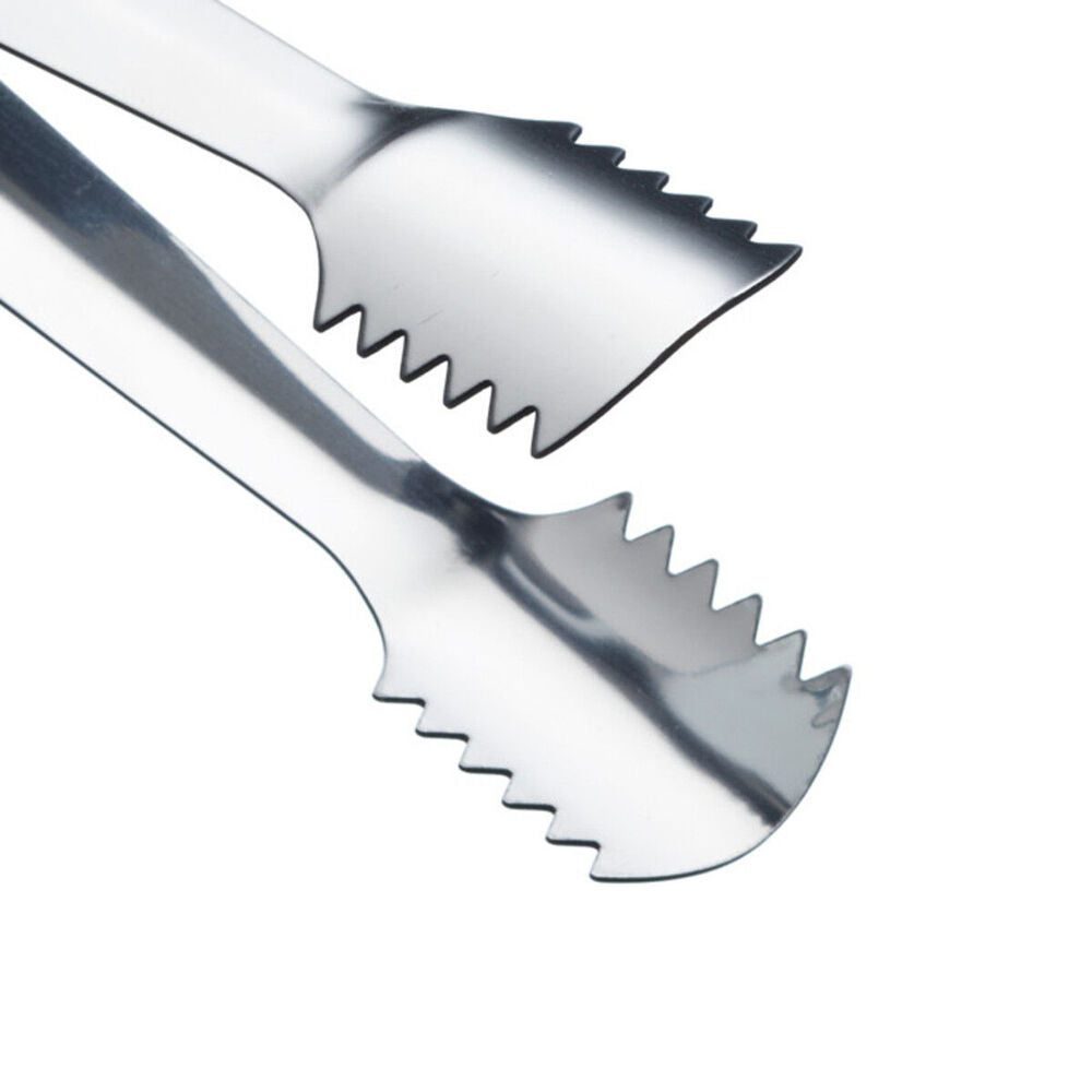 Barcraft 16cm Stainless Steel Ice Serving Tongs - Silver (4 Pack)