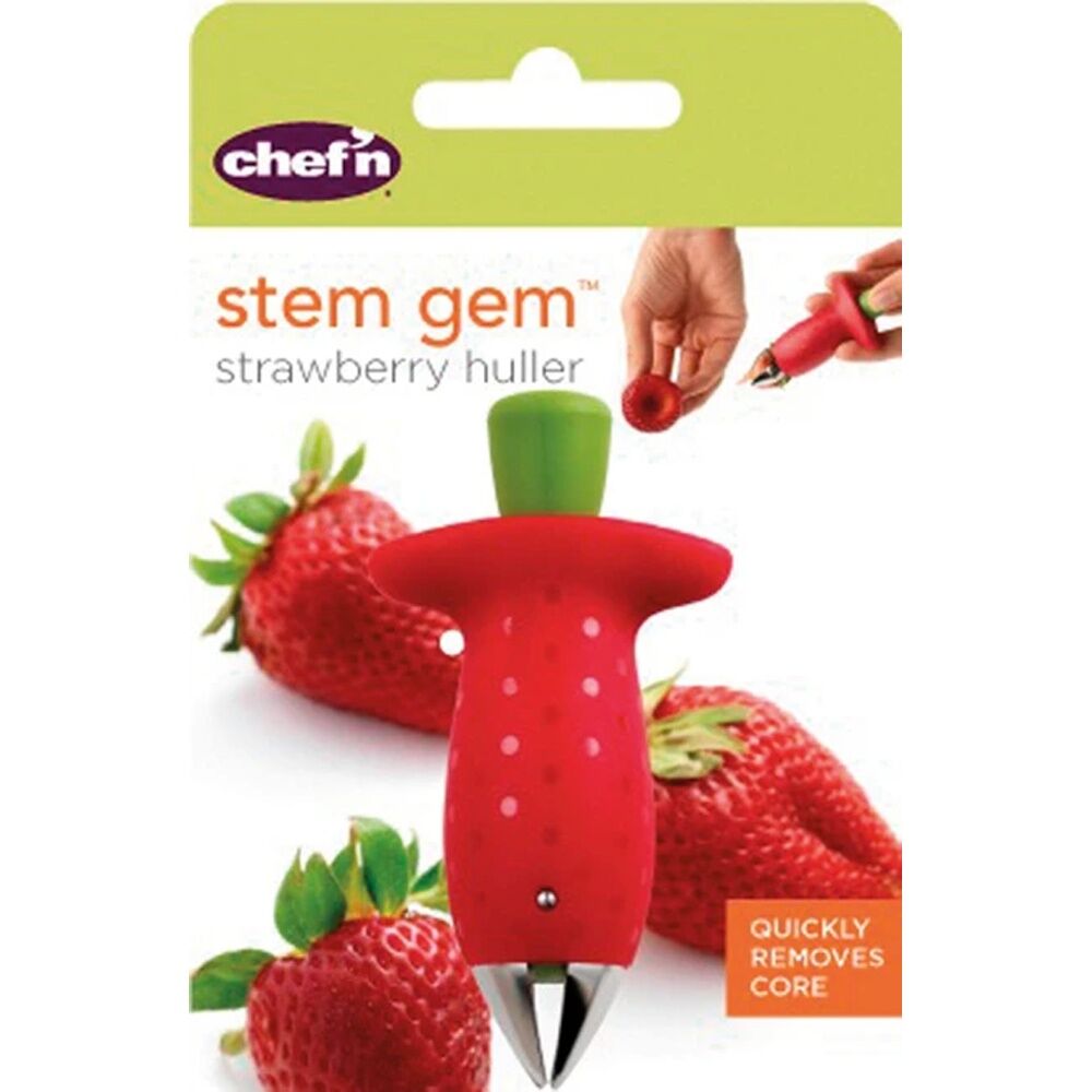 Chef'n StemGem Strawberry Huller Red Plastic Stainless Steel Kitchen Tool Chef'n — image 2