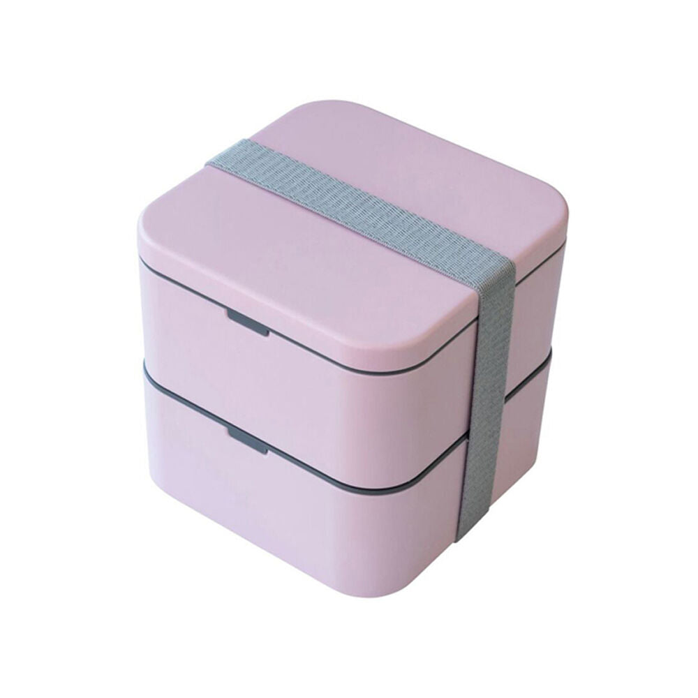 Wahu Cuisena RPET Square Bento Food Storage Container Lunch Box 14x14cm Pink