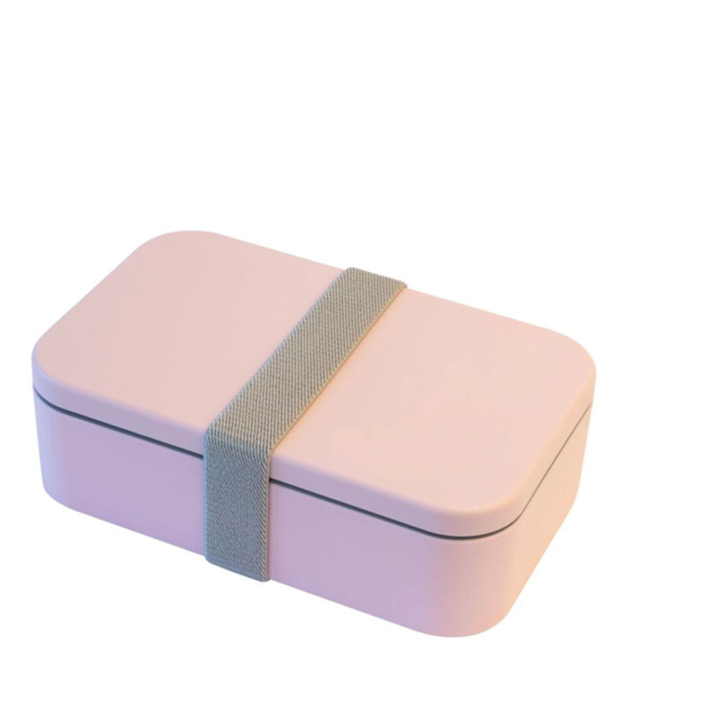 Cuisena Rectangular Bento Lunch Box Food Container w Utensils Cutlery — Pink