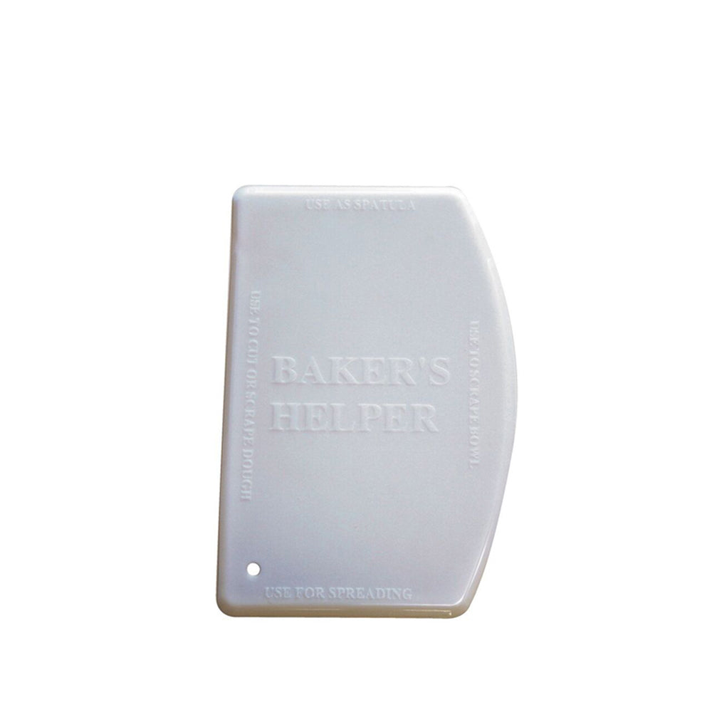 Cuisena Baker's Helper Plastic Baking Spatula Dough Cutter Bowl Scraper White