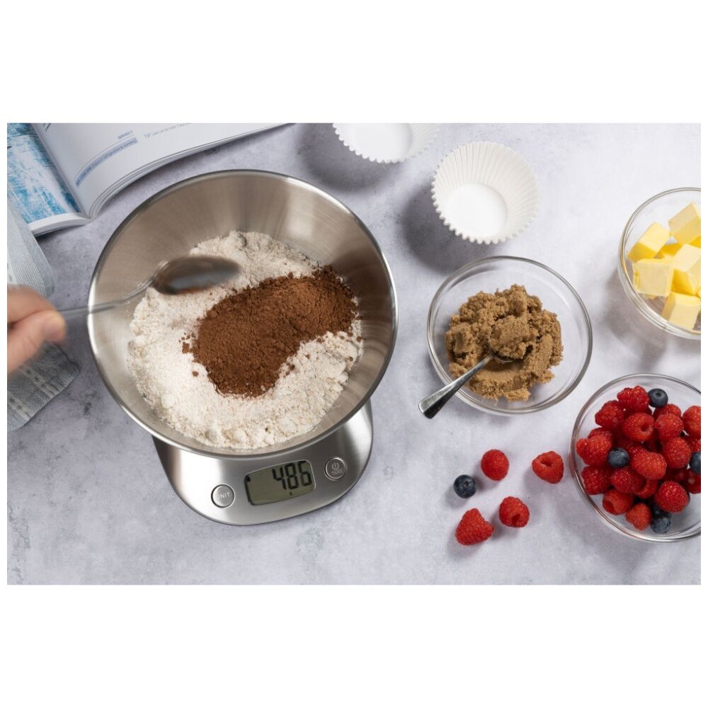 Cuisena 5kg Capacity Digital Kitchen Food Scale w/Stainless Steel Mixing Bowl — image 4