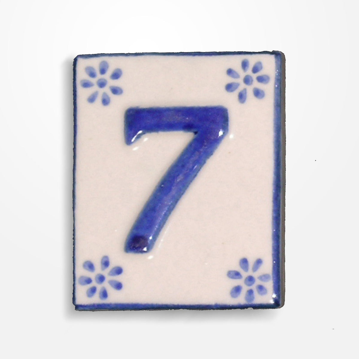 Dwbh No7 House Number Tile Ceramic 7x6cm Street Sign Address Plaque Decor FF (2 Pack) — image 2