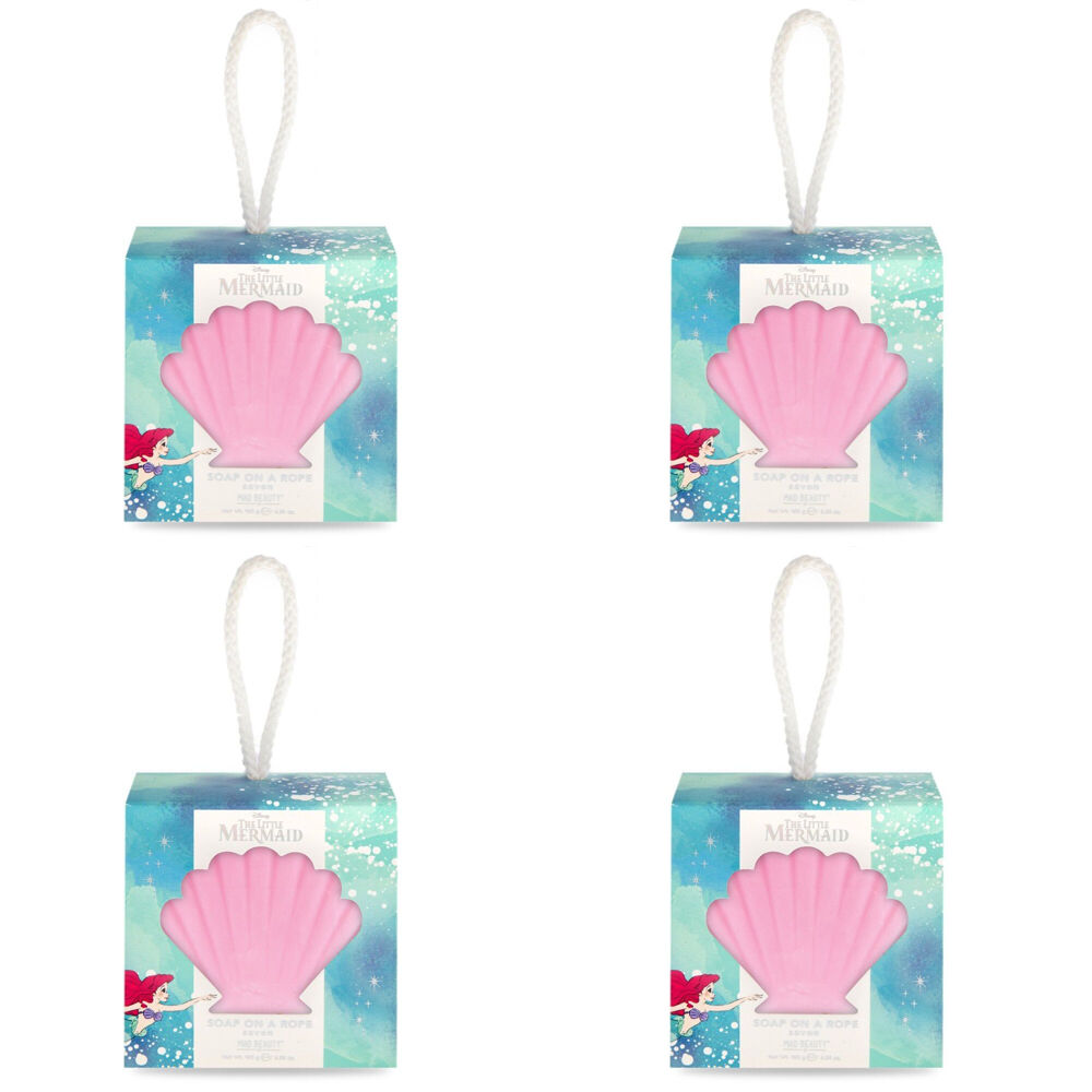 Disney Little Mermaid Shell Scented Soap on a Rope 180g Coconut & Sea Salt (4 Pack)