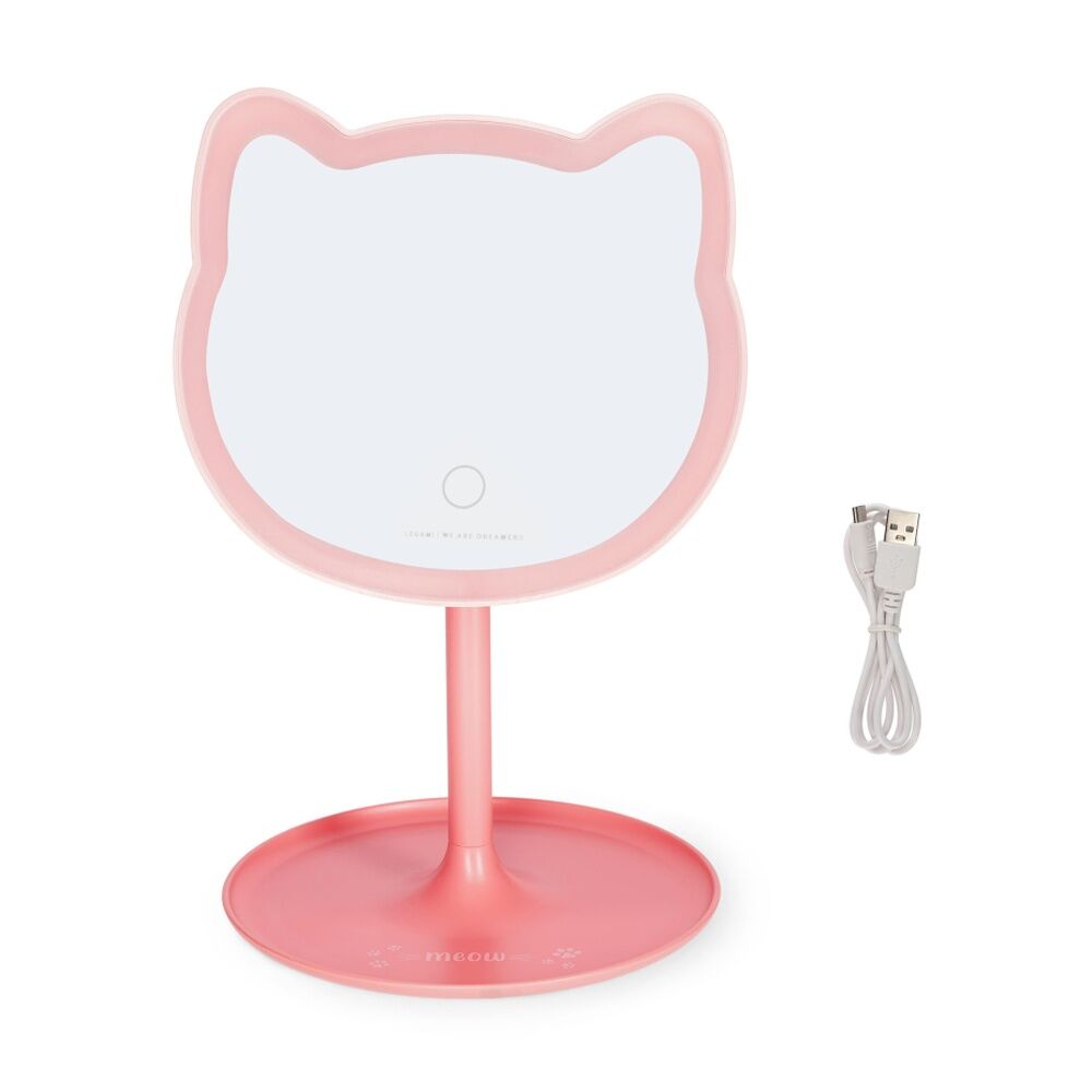 Legami Cat Shaped Make Up Mirror You Look Purrfect 33 LED Battery USB Dimmer — image 5
