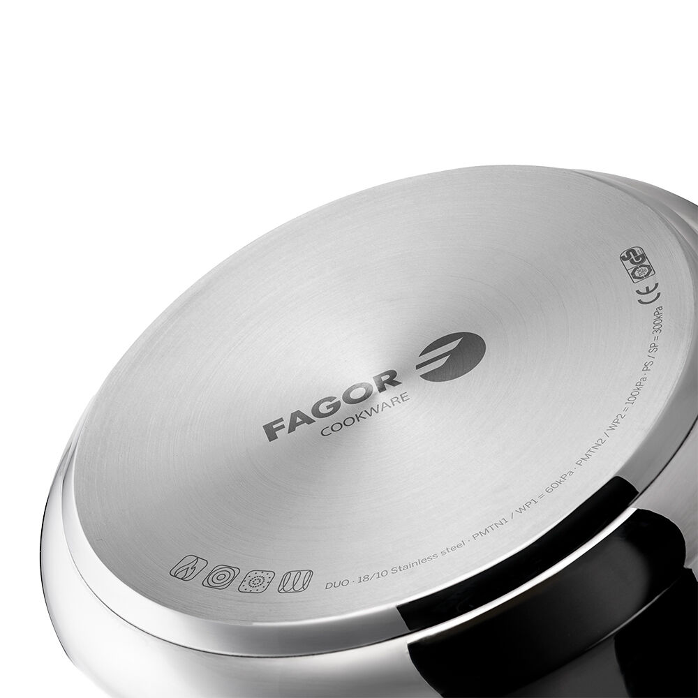 Fagor Duo 7.5L Stainless Steel Pressure Cooker Kitchen Stovetop Cookware Silver — image 6