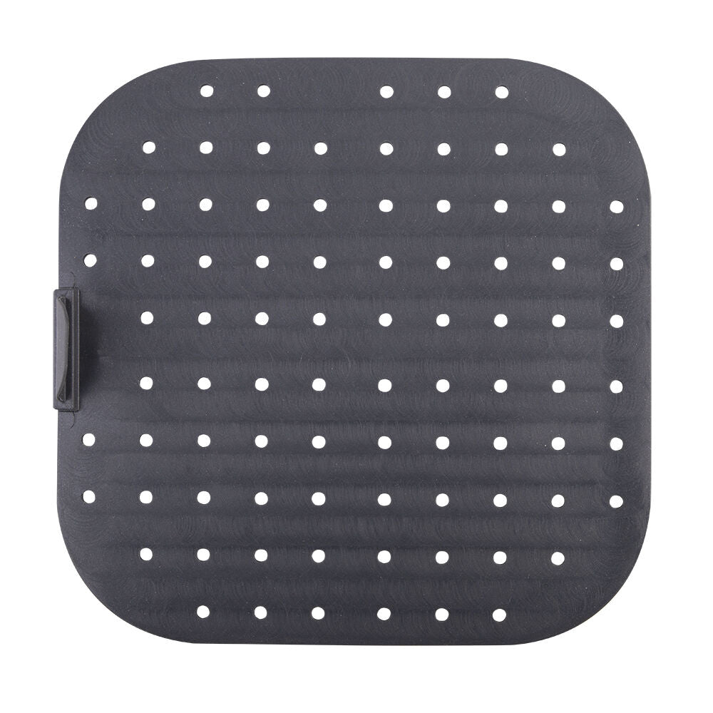 Daily Bake Silicone Square Air Fryer Liner Mat Non-Stick 22x22cm Charcoal