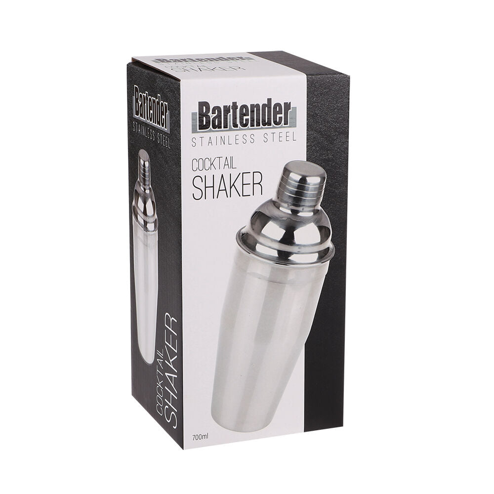 Bartender Stainless Steel Cocktail Shaker Drink Mixer Barware 700ml Silver — image 2