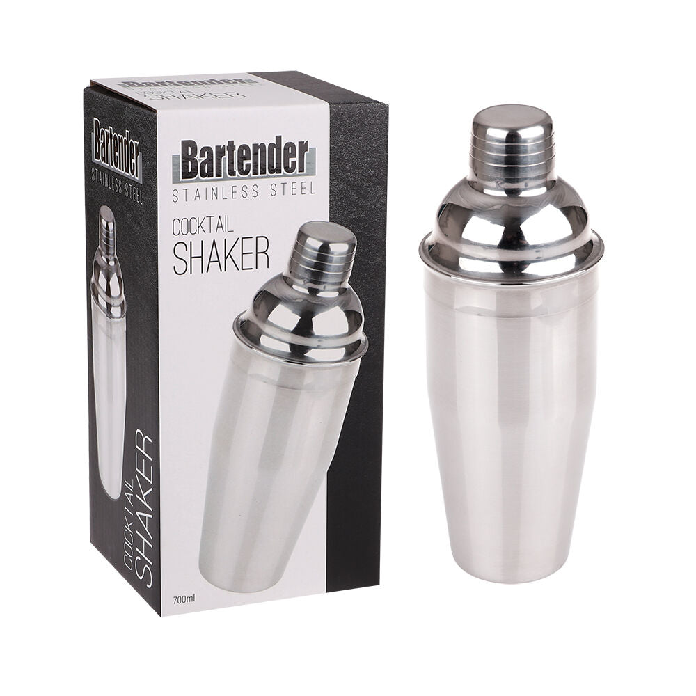 Bartender Stainless Steel Cocktail Shaker Drink Mixer Barware 700ml Silver — image 3