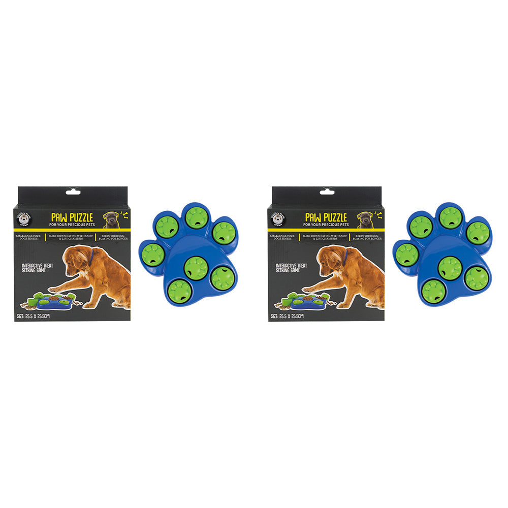 Dudley's World of Pets Puzzle Dog/Pet Interactive Food Game Paw Shaped (2 Pack)