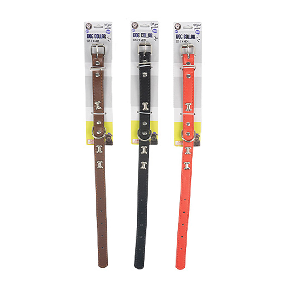 Dudley's World of Pets Stylish Small Bone Stud Dog Collar 40x2cm Assorted — image 2