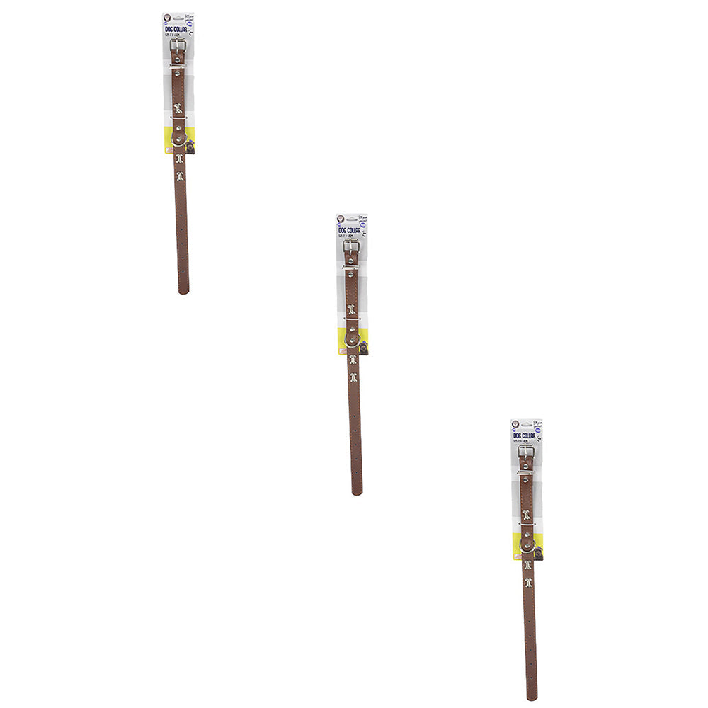 Dudley's World of Pets Stylish Small Bone Stud Dog Collar 40x2cm Assorted (3 Pack)