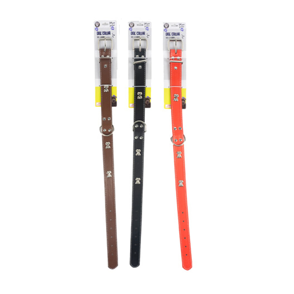 Dudley's World of Pets Stylish Large Bone Stud Dog Collar 60cm Assorted — image 2