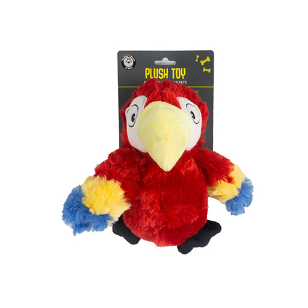 Dudley's World of Pets Plush Parrot With Squeaker Dog/Pet Soft Toy Assorted