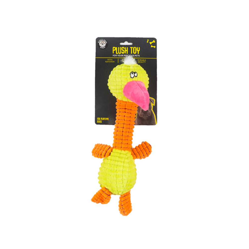 Dudley's World of Pets Plush Bird Toy With Squeaker Dog/Pet Soft Toy Assorted