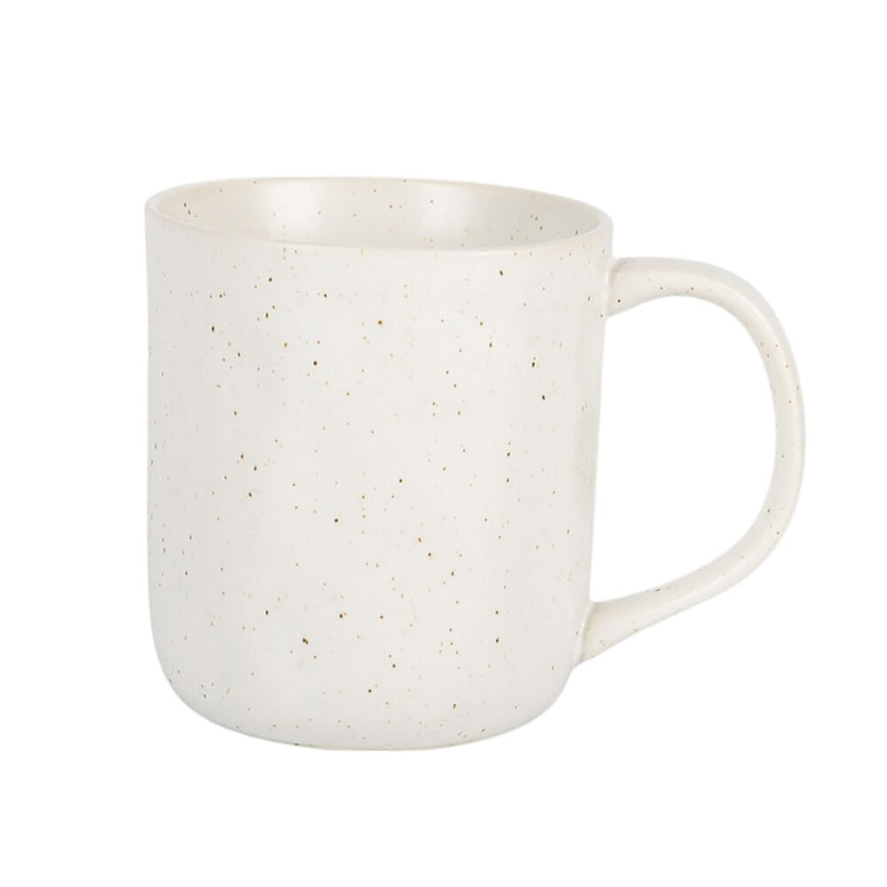 NF Living Mirth Mug 350ml Capacity Ceramic Mugs Stoneware Dinnerware White (4 Pieces)