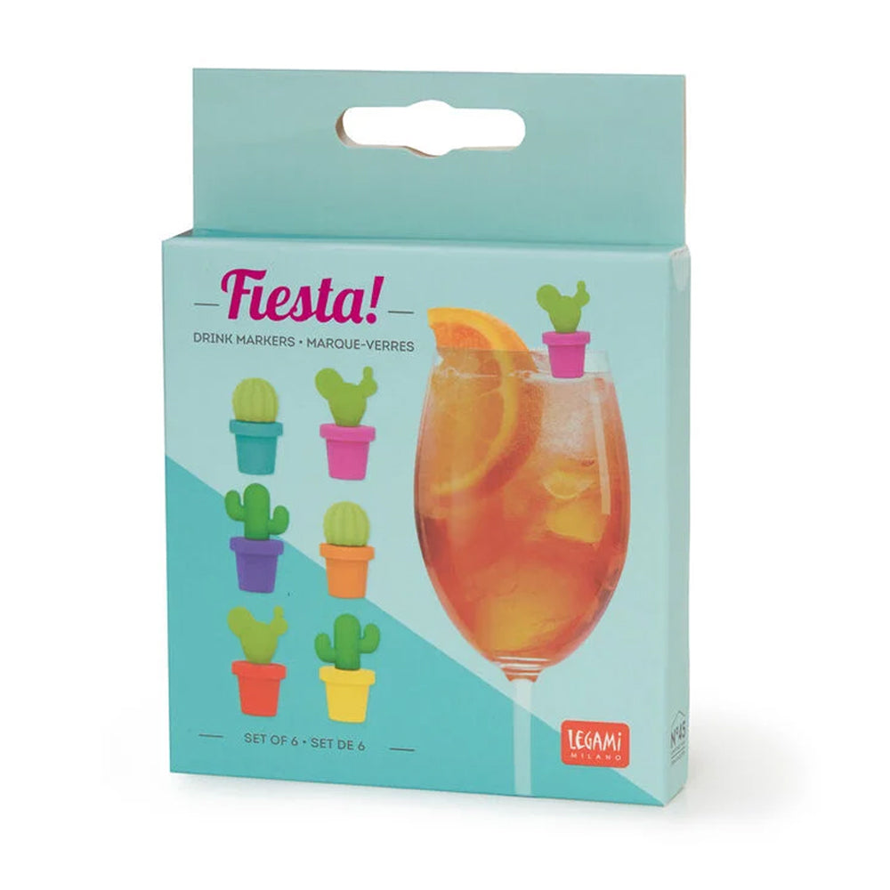 Legami Fiesta! Reusable Party Coloured Drink/Cup Markers Teabag Holder 3cm (6 Pieces) — image 3