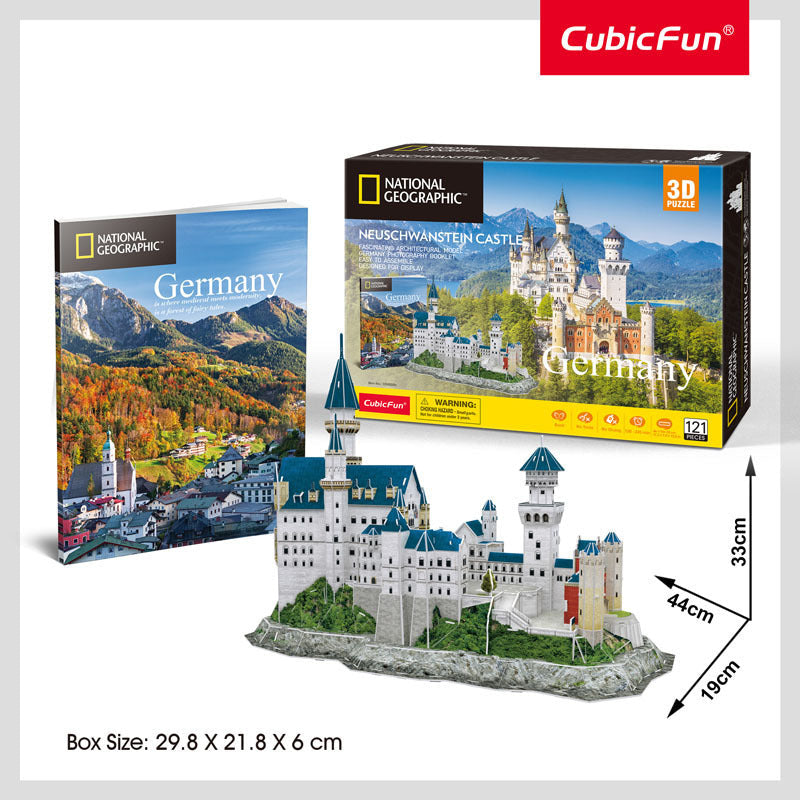 National Geographic 44cm Germany Neuschwanstein Castle 3D Puzzle Kids 8+ (121 Pieces) — image 2