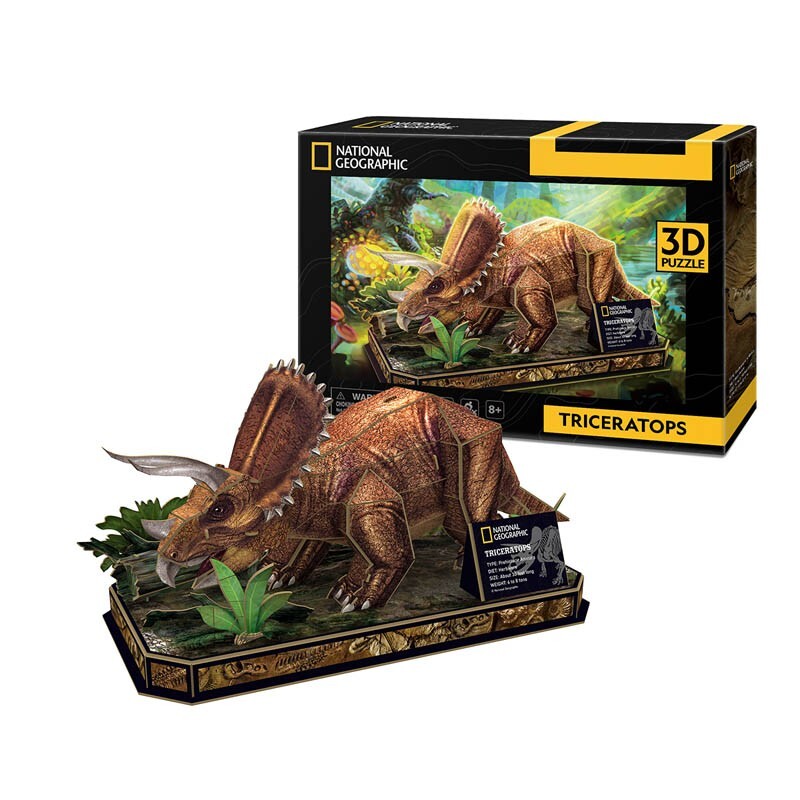 National Geographic Triceratops Dinosaur 3D Puzzle Kids Activity Toy 8+ (44 Pieces)