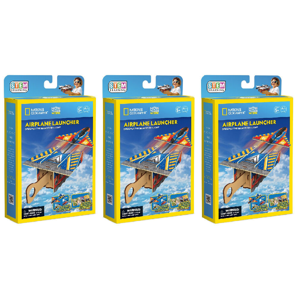 National Geographic Airplane Launcher Kids/Childrens 3D Puzzle Game 8y+ (3 Pack)